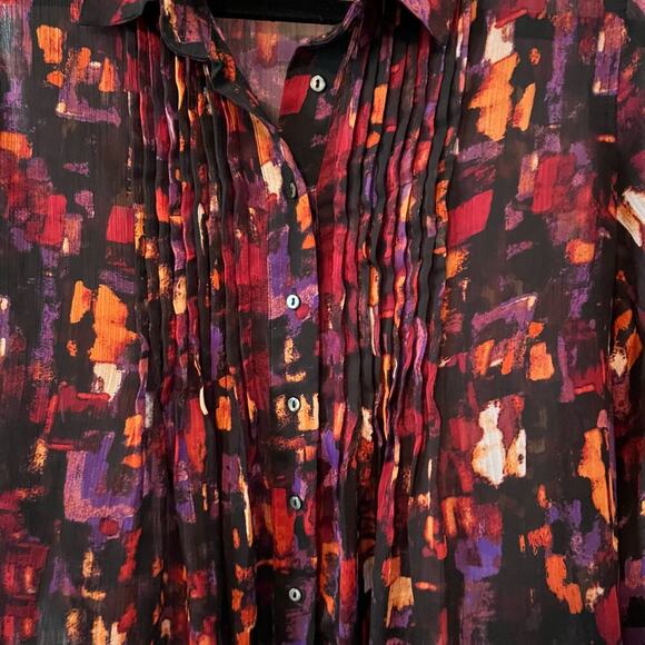 Fever Women's 3/4 Sleeve See‎ Through Blouse Size Medium - Picture 3 of 7